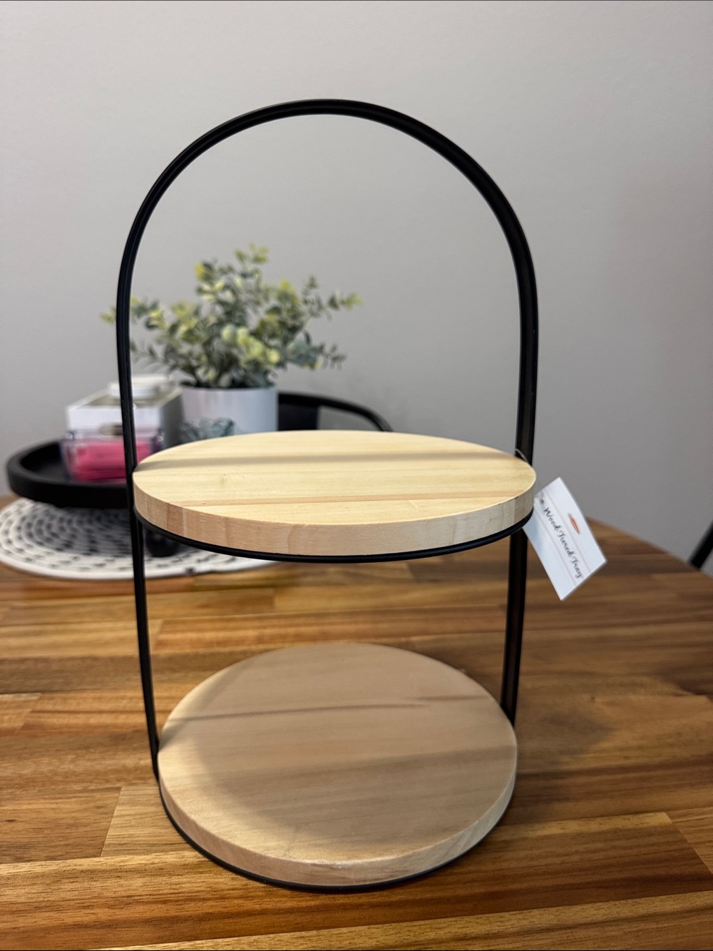 Target Two-Tier Wood and Black Metal Storage Stand